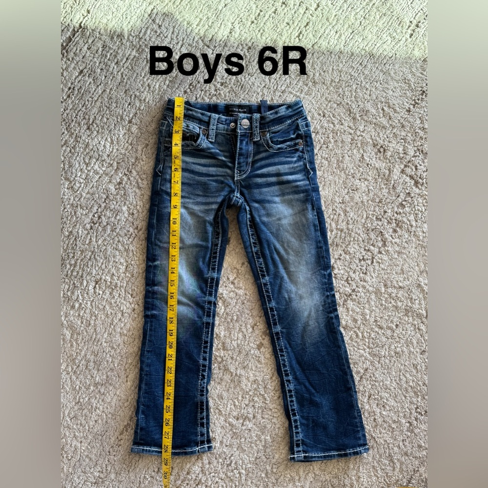 Boys Buckle Black Bootcut Denim Jeans